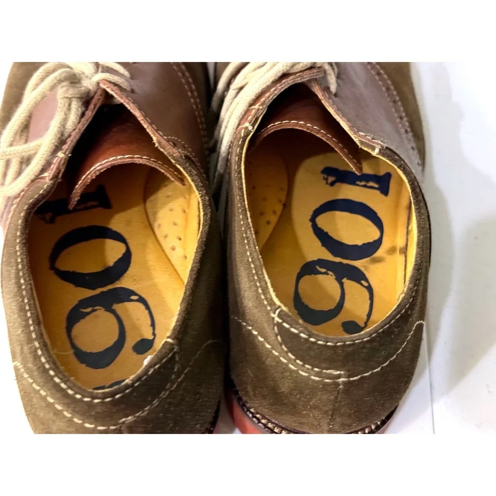 1901 Mens Brown Suede Leather Saddle Oxford Shoes M23109 Size 8.5 M Brazil
